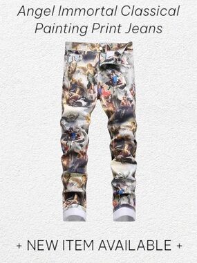 Angel Immortal Classical Painting Print Jeans